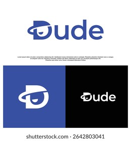 Bold and minimalist Dude logo with modern typography, perfect for branding in fashion, streetwear, lifestyle, or youth-focused products with a strong and stylish visual identity.