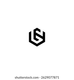 Bold minimalist graphic inside a hexagon