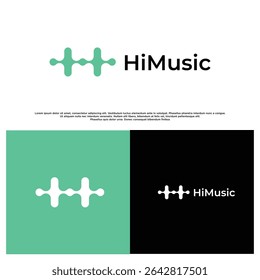 Bold and minimalist H-Music logo with modern style, ideal for music brands, audio apps, or entertainment companies. Clean design for a strong, professional, and creative identity.