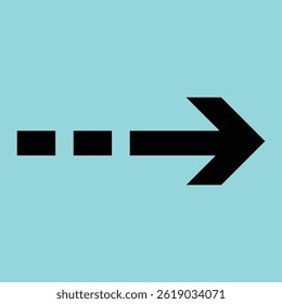 Bold minimalist right-pointing arrow vector icon for indicating navigation, forward movement, and digital app directions.

