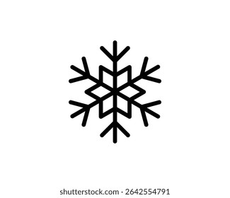 Bold, minimalist snowflake icon. Perfect for winter themes, weather apps, holiday designs, or coldrelated projects.  Clean lines ensure versatility across various styles. Download now
