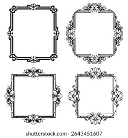 Bold and Minimalist Vintage Decorative Floral Frames Vector Set Packs
