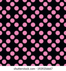 Bold minimalistic seamless halftone pattern. Repeating pink geometric circles. Abstract vector background design.