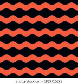 Bold minimalistic seamless pattern. Repeating geometric red wavy lines. Abstract vector background design.