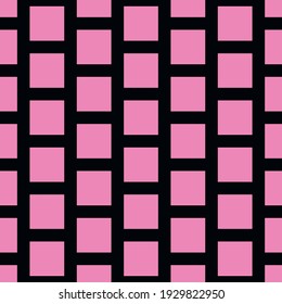 Bold minimalistic seamless pattern. Repeating geometric pink rectangles tiling. Abstract vector background design.