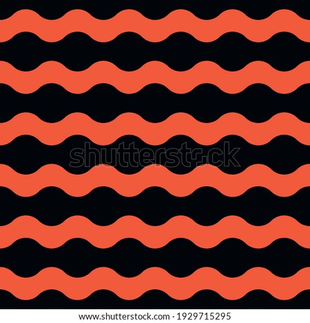 Bold minimalistic seamless pattern. Repeating geometric red wavy lines. Abstract vector background design.