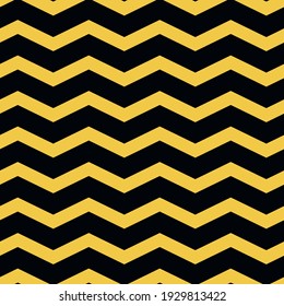 Bold minimalistic seamless zigzag pattern. Repeating geometric yellow wavy lines. Abstract vector background design.