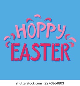 Bold minimalistic typografic poster Hoppy Easter