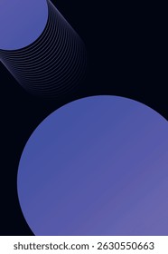 Bold Minimalistic Vertical Poster Template. Modern gradient background with geometric shapes in black