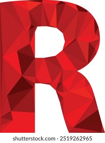 “Explore a bold and modern design with the letter 'R' crafted entirely from dynamic triangular shapes, creating a striking geometric look.”