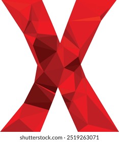 "Explore um design arrojado e moderno com a letra 'X' criada inteiramente a partir de formas triangulares dinâmicas, criando uma aparência geométrica impressionante."