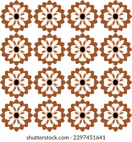 Bold and modern design with stylized marigold motifs in orange and white against dark background, suitable for premium tablecloths, napkins, or illustrations.