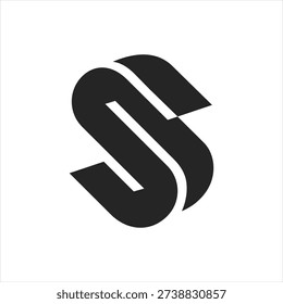 Bold and modern double “S” letter logo design with dynamic overlapping shapes. Clean geometric monogram symbol suitable for branding, tech, startup, corporate identity, and contemporary brand marks.