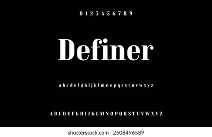 Bold modern font.Serif Font. Typical Italic Capital letters Smaller Urban typographic alphabet fonts for digital, fashion, sports, entertainment, technology, logo design, and vector illustration