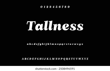 Bold modern font.Serif Font. Typical Italic Capital letters Smaller Urban typographic alphabet fonts for digital, fashion, sports, entertainment, technology, logo design, and vector illustration