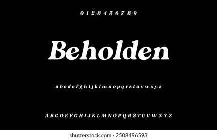 Bold modern font.Serif Font. Typical Italic Capital letters Smaller Urban typographic alphabet fonts for digital, fashion, sports, entertainment, technology, logo design, and vector illustration