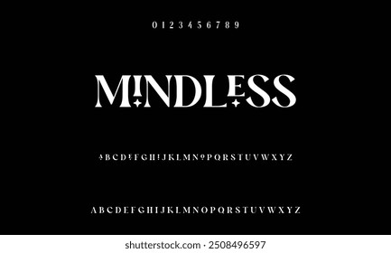 Bold modern font.Serif Font. Typical Italic Capital letters Smaller Urban typographic alphabet fonts for digital, fashion, sports, entertainment, technology, logo design, and vector illustration