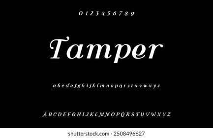 Bold modern font.Serif Font. Typical Italic Capital letters Smaller Urban typographic alphabet fonts for digital, fashion, sports, entertainment, technology, logo design, and vector illustration