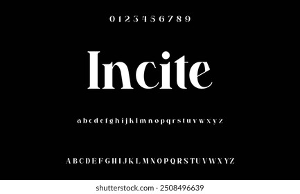 Bold modern font.Serif Font. Typical Italic Capital letters Smaller Urban typographic alphabet fonts for digital, fashion, sports, entertainment, technology, logo design, and vector illustration