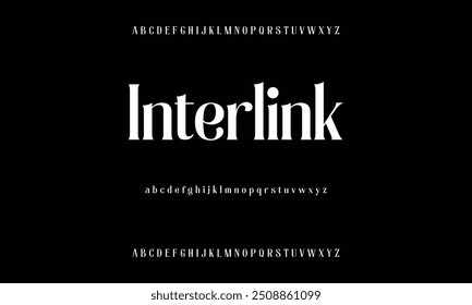 Bold modern font.Serif Font. Typical Italic Capital letters Smaller Urban typographic alphabet fonts for digital, fashion, sports, entertainment, technology, logo design, and vector illustration