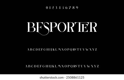 Bold modern font.Serif Font. Typical Italic Capital letters Smaller Urban typographic alphabet fonts for digital, fashion, sports, entertainment, technology, logo design, and vector illustration