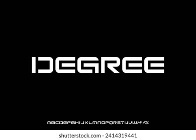 Bold modern futuristic alphabet display font vector illustration