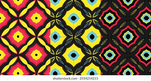 Bold, modern, futuristic geometric seamless pattern bring dynamic energy to designs with clean lines and striking shapes.  perfect for applications in fashion, interiors, adding contemporary flair