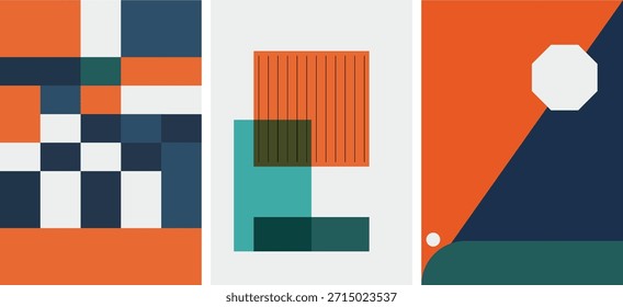 Bold Modern Geometric Poster Set – Strong Shapes and Clean Color-Block Design