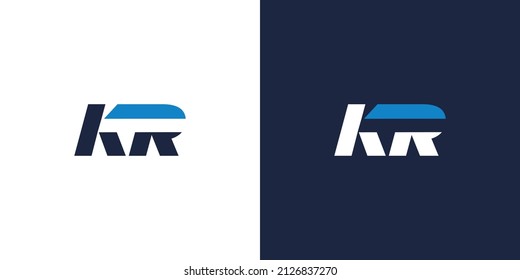 Bold and modern initial letter KR logo design