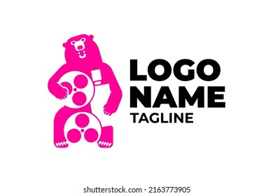 A bold and modern logo of a bear holding a film camera is intended 
for this company to be like a bear that is strong and sturdy in production. 
Suitable for use in entertainment companies or the film