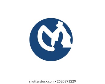 Un diseño de logotipo atrevido y moderno para una empresa de construcción, con líneas limpias y fuertes Formas geométricas, que simbolizan la estabilidad y la innovación. Perfecto para empresas enfocadas en proyectos de construcción M