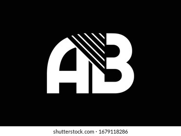 A Bold and Modern Logo Design Featuring the Letters A and B in White on Black Background