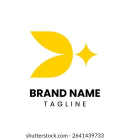 Bold and modern logo featuring letter D with a star accent. A versatile design for personal branding, startups, and creative industries aiming for a strong impact.