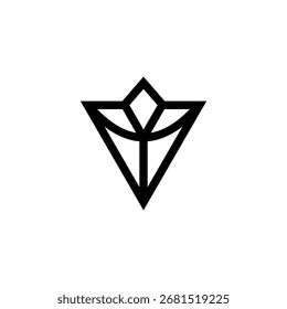 A bold, modern logo using sharp lines to form a stylized 'V'. Its futuristic and elegant design is perfect for the floral or organic product industry that values natural beauty.