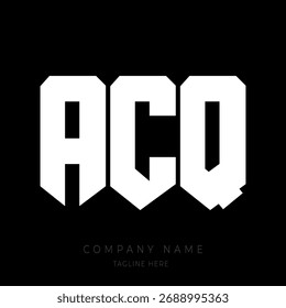 Un diseño de logotipo de monograma atrevido y moderno con las letras en una fuente geométrica estilo bloque.