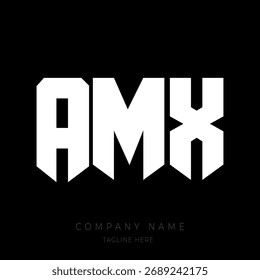 Un diseño de logotipo de monograma atrevido y moderno con las letras en una fuente geométrica estilo bloque.