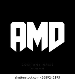 Un diseño de logotipo de monograma atrevido y moderno con las letras en una fuente geométrica estilo bloque.