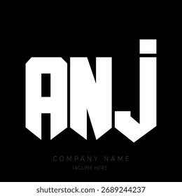 Um design de logotipo de monograma arrojado e moderno com as letras em uma fonte de estilo de bloco geométrico.