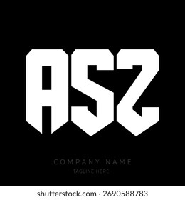 Un diseño de logotipo de monograma atrevido y moderno con las letras en una fuente geométrica estilo bloque.