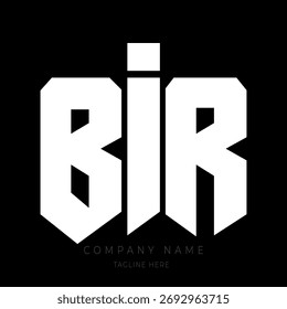 Un diseño de logotipo de monograma atrevido y moderno con las letras en una fuente geométrica estilo bloque.