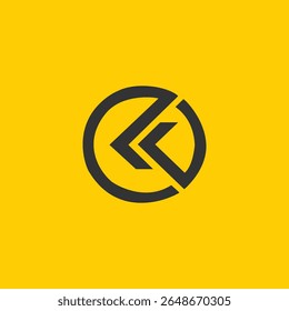 A bold and modern monogram logo featuring the letters “C” and “K” (or stylized shapes) inside a clean circular frame. The design uses geometric symmetry and sharp angles.