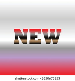 Bold and modern 'NEW' text effect with gradient for promotions.