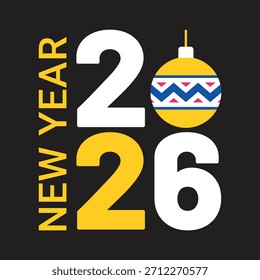 Ein mutiger und moderner Vektor "Frohes Neues Jahr 2026", perfekt für Grußkarten, T-Shirt-Prints, Poster, Partyeinladungen und digitale Feiern. Mit klaren Linien, festlichen Elementen und einem lebendigen feierlichen Gefühl verleiht dieses Design dem Neujahr einen frischen und stilvollen Look. Ideal für Print-on-Demand-, Ferien-Merch- und Pinterest-Inspirationsboards.