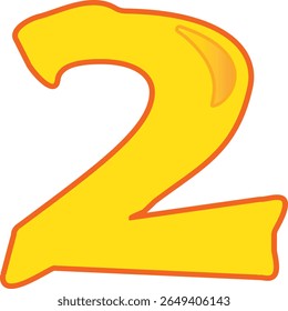 Bold and modern number 2 vector illustration. Clean lines, scalable design, perfect for infographics, educational content, posters, and digital graphics. 