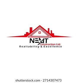 Un logotipo de Vector audaz, moderno y profesional diseñado para una empresa de construcción, promotor inmobiliario o estudio de arquitectura de edificios. La marca geométrica abstracta está específicamente elaborada.