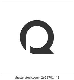 Negrito moderno Q letra logotipo design em estilo abstrato mínimo. Perfeito para projetos de marca, identidade digital ou gráficos contemporâneos.