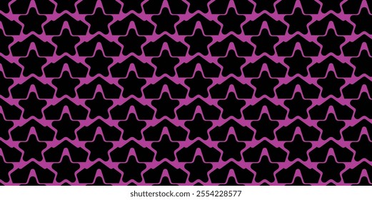 Bold, modern star pattern with bold purple and pink tones, ideal for creating vibrant and eye-catching designs with a stylish touch. Neon color with futuristic  feel 
