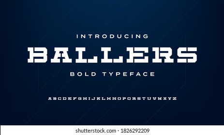 Bold modern strong display stencil slab serif font ballers typeface