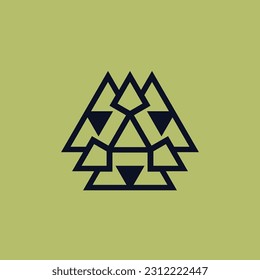 bold and modern triangle pattern lines abstract logo