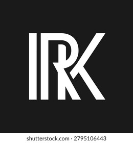 Bold and modern typographic monogram featuring the letters IRK, suitable for professional services, architecture firms, or technology brand identities.